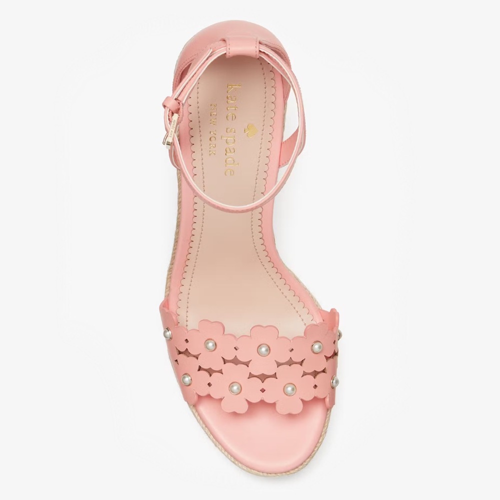 ♠️Kate Spade Daisy Pearl Espadrilles, Peachy Rose NIB - Picture 3 of 6